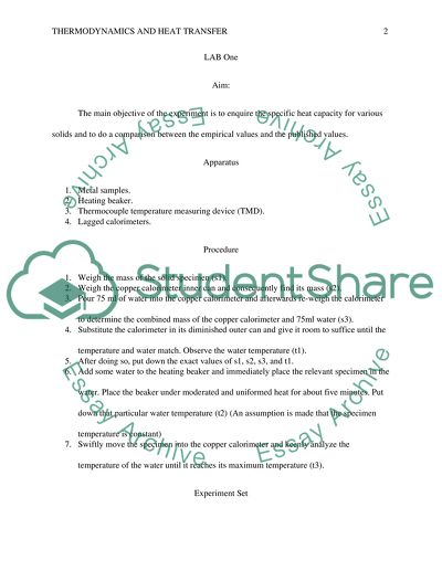 Thermodynamics and Heat Transfer