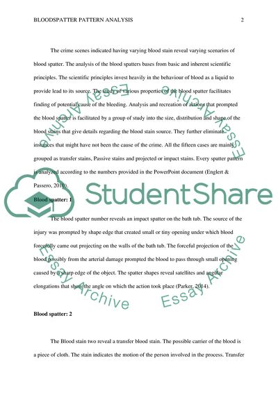 Blood Spatter Pattern Analysis
