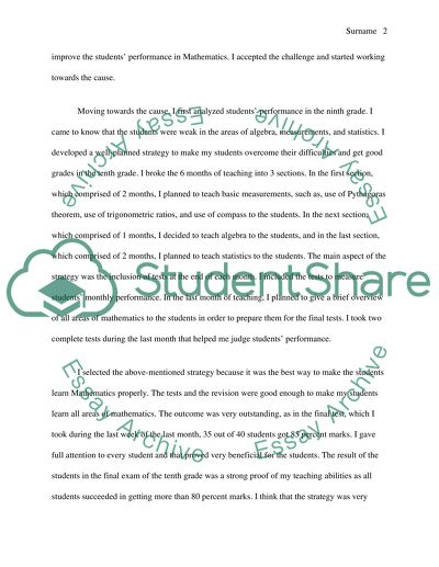 Mathematics Education in Public Schools