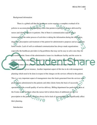 Aspects of Communication in the Field of Nursing