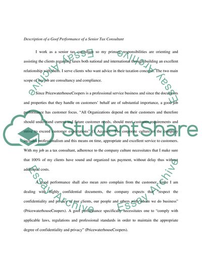 Linkage of current Job Performance to Organizations strategy and cuture
