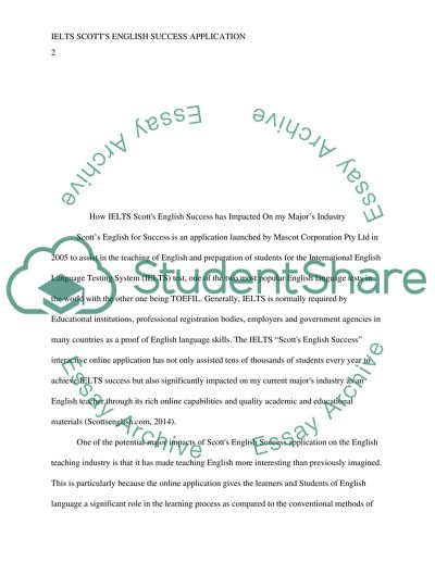 How IELTS Scotts English Success App has impacted my majors industry as an english teacher