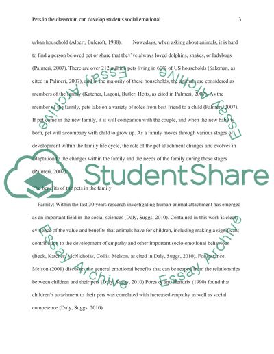 Pets in the Classroom Can Develop Students Social Emotional