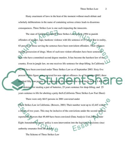 The Three Strikes Law of California