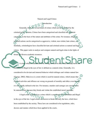 Natural and Legal Crime