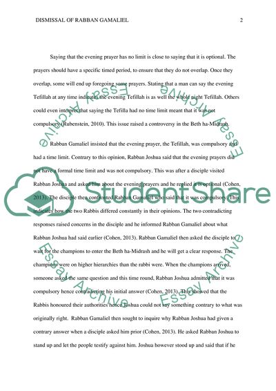 Dismissal of Rabban Gamaliel