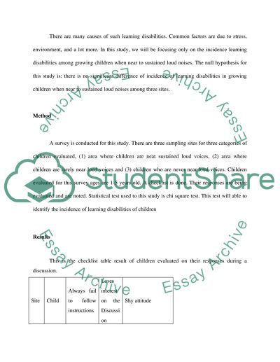 Loud Noises Among Three different Sites