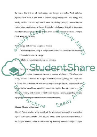 Limitations of Wind Energy in Qinghai