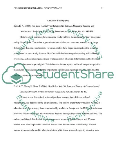 Gendered Representation of Body Image