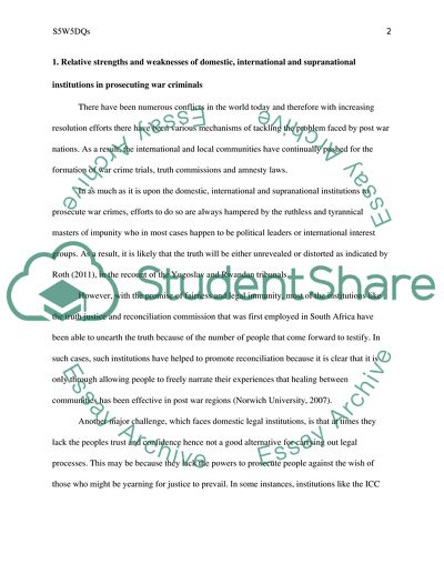 Prosecution of War Criminals