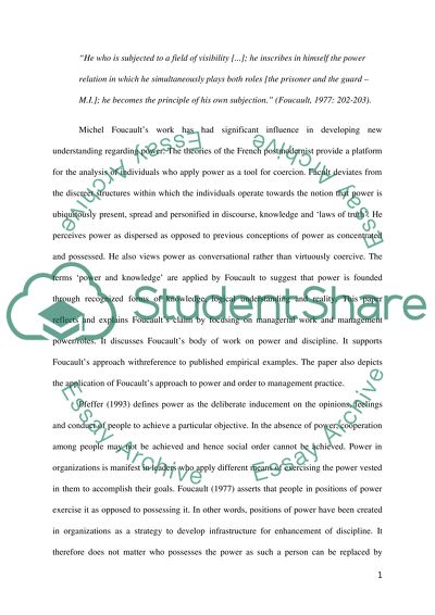 Managerial Work and Management Power