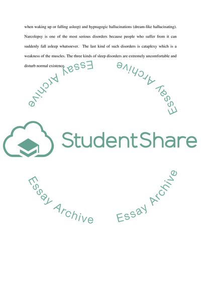 Name And describe 3 types of sleep disorders