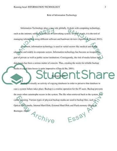 Role of Information Technology