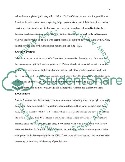 African American Narrative Drama