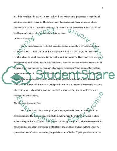 The Economics of Crime and Capital Punishment