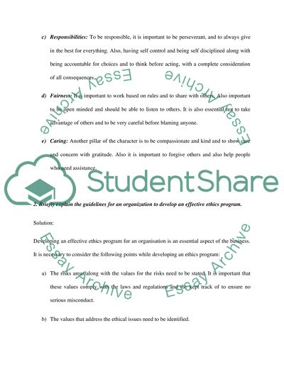 Organization in Develop an Effective Ethics Program