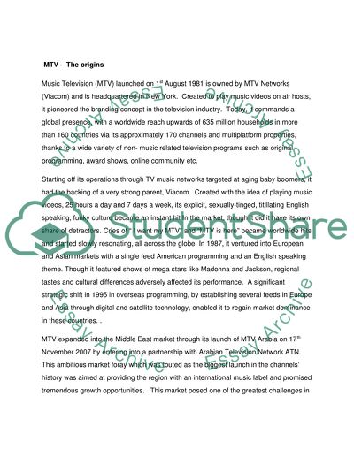 MTV Networks: The Arabian Challenge