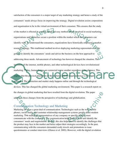 Digital Revolutions and Changes in Global Marketing