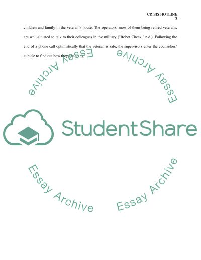 Crisis Hotline: Veterans Press 1