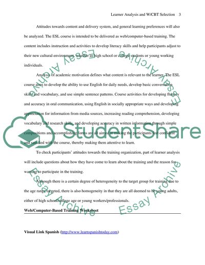 Learning Strategies and Material for Computer-Based Training Selection