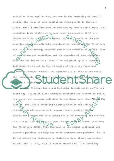 Critically analyse what is meant by the New Third Way as a political ideology