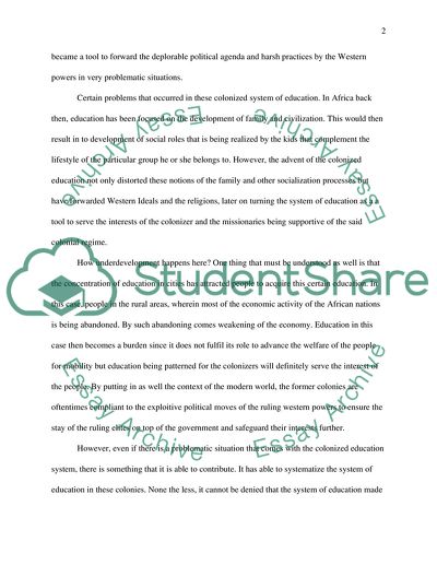 The Demise of Colonial Education