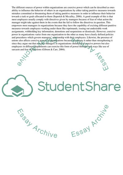 Power and Managerial Control