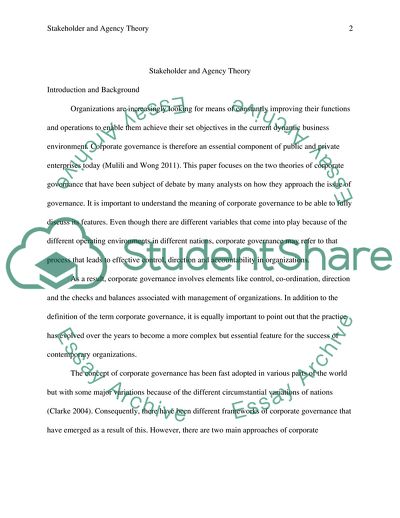 Does Stakeholder Theory Provide a Better Basis for Corporate Governance than Agency Theory