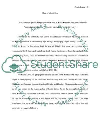 How Does the Location of South Korea Influence its Foreign Policy Aims and its Geographical Identity