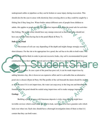 Writing about Construction Sequence of a Storage Ponds