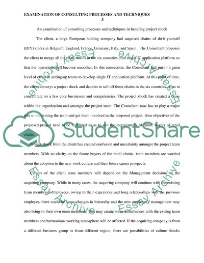 Examine consulting processes and techniques