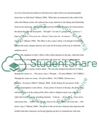 Oleanna summary essay image