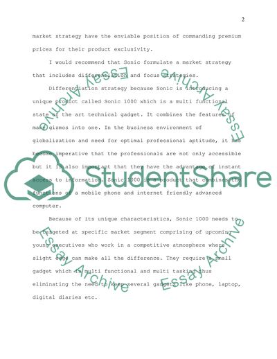 Why I Would Recommend that Sonic Use Differentiation Strategy in Formulating the Overall Strategy
