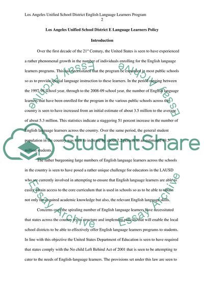 English Language Learners Across the Schools in the USA