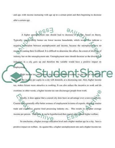 How does diversity of employment affect the welfare(income per person) in cities of America