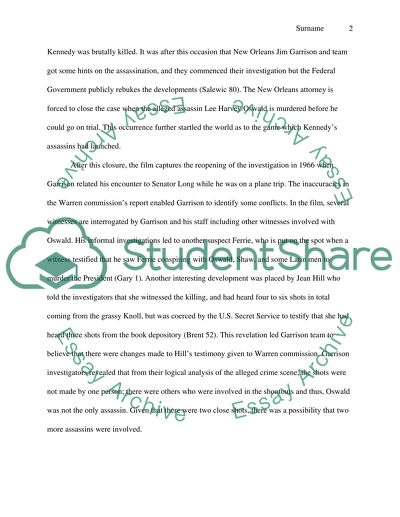 For the film JFK, what is Oliver Stones agenda