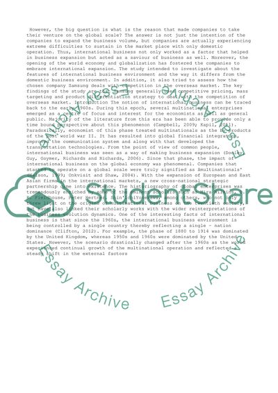 International Business Environment