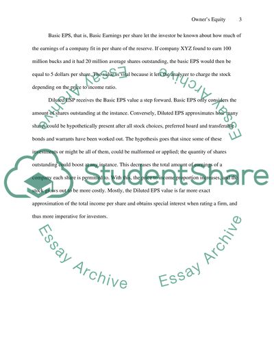 Owners Equity - Contributed and Earned Capital