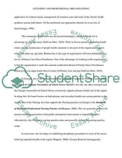 Licensing and Professional Organization