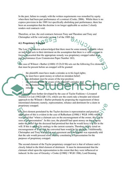 Equity and Trusts: Proprietary Estoppel