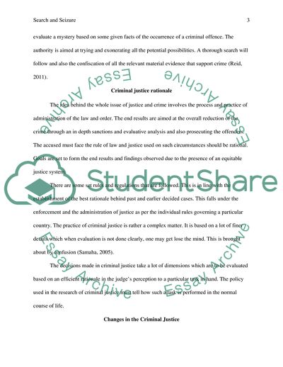 Criminal Justice Rationale and Justification of the Rationale