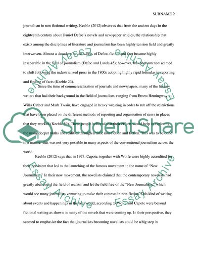 The Battle between Journalism and Literature