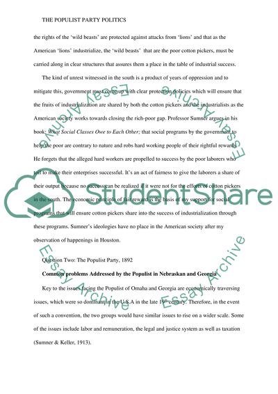 The Populist Party Politics of 1892