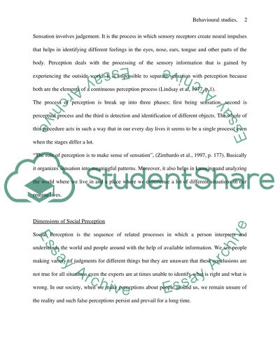 Interpretation of the Surroundings