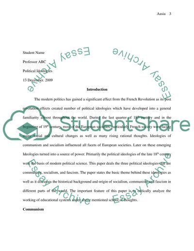 Critically Evaluate Three Different Political Ideologies of Communism, Socialism, and Fascism