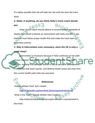 Hollys Risk for the Female Athlete Triad