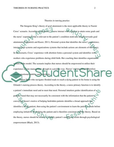 Theories in Nursing Practice