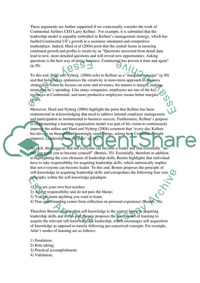 Four Page Book Report on On Becoming A Leader by Warren Bennis