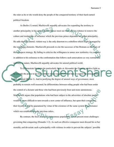 Machiavelli and Morality