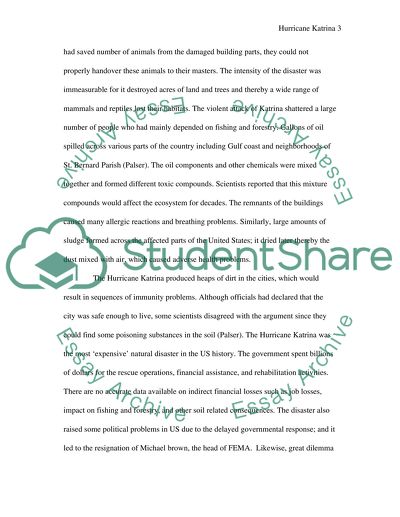 Social Effects of Hurricane Katrina